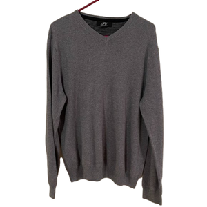 Foxcroft Mens Cotton & Cashmere Blend Sweater grey Large